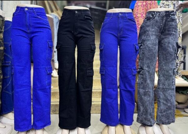 cargo en jean pour femmes  -  KB FASHION