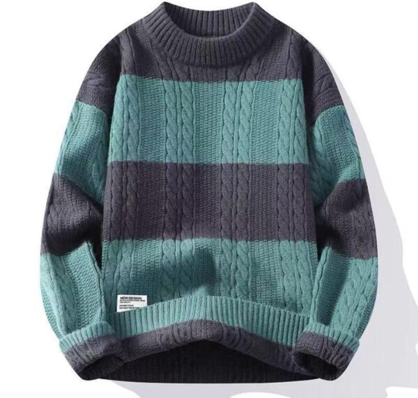 Pull Col Rond Homme Rayé - Confort et Style Moderne - KB FASHION – Image 2
