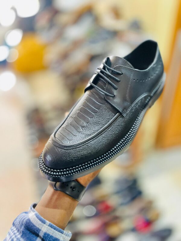 Mocassin hybride à lacets en cuir noir - KB FASHION (Bukavu)