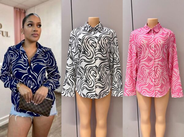 Chemise imprimée à motifs ondulés - Mango's_store (Bukavu)