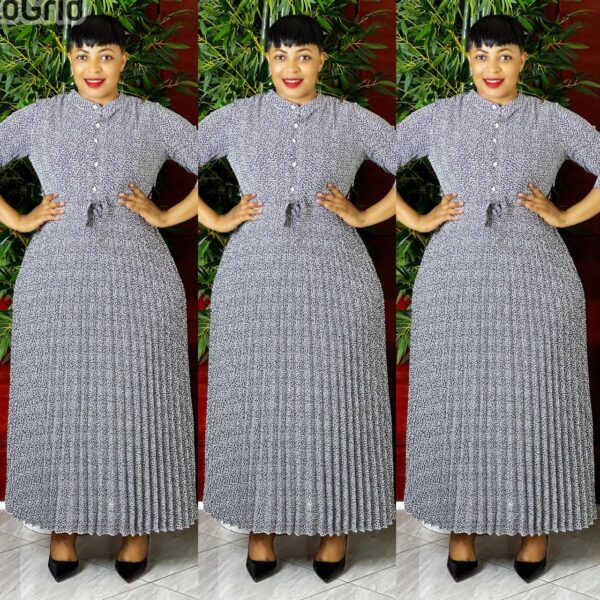 Robe longue plissée à manches courtes - Mango's_store (Bukavu)