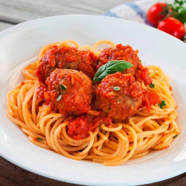 Spaghetti boulettes Furah-food (Bukavu)
