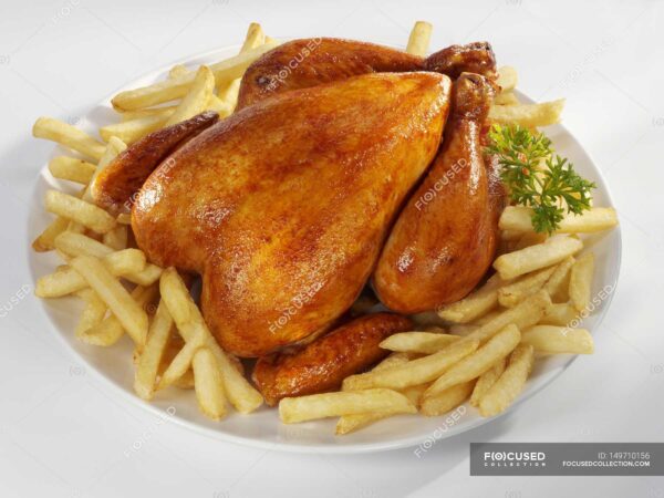 Poulet entier frites Furah-food (Bukavu)