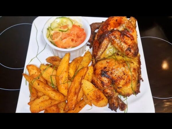 1/2 poulet frites et salade Furah-food (Bukavu)